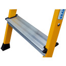 Fahrbarer Doppelklapptritt Rolly&reg;, Alu, 2x 2 Stufen, gelb