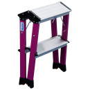Fahrbarer Doppelklapptritt Rolly&reg;, Alu, 2x 2 Stufen