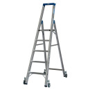 STABILO® fahrbare Stufenstehleiter, Alu, 5 Stufen