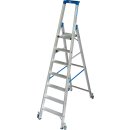 STABILO® fahrbare Stufenstehleiter, Alu, 7 Stufen