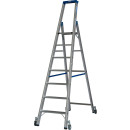 STABILO® fahrbare Stufenstehleiter, Alu, 7 Stufen