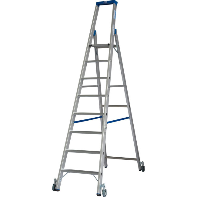 STABILO® fahrbare Stufenstehleiter, Alu, 8 Stufen
