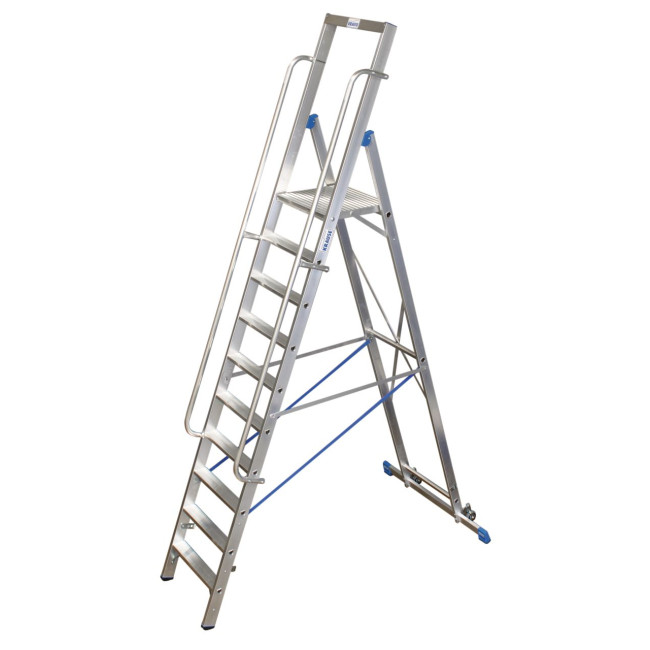 STABILO® fahrbare Stufenstehleiter mit großer Standplattform, 10 Stufen