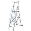 STABILO&reg; fahrbare Stufenstehleiter mit gro&szlig;er Plattform + Sicherheitsb&uuml;gel, 7 Stufen
