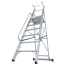 STABILO&reg; fahrbare Stufenstehleiter mit gro&szlig;er Plattform + Sicherheitsb&uuml;gel, 7 Stufen