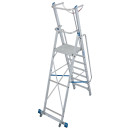 STABILO&reg; fahrbare Stufenstehleiter mit gro&szlig;er Plattform + Sicherheitsb&uuml;gel, 7 Stufen