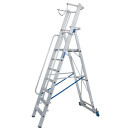 STABILO&reg; fahrbare Stufenstehleiter mit gro&szlig;er Plattform + Sicherheitsb&uuml;gel, 7 Stufen