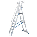 STABILO&reg; fahrbare Stufenstehleiter mit gro&szlig;er Plattform + Sicherheitsb&uuml;gel, 8 Stufen