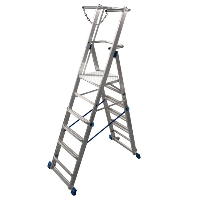 STABILO® Teleskopplattformleiter mit großer...