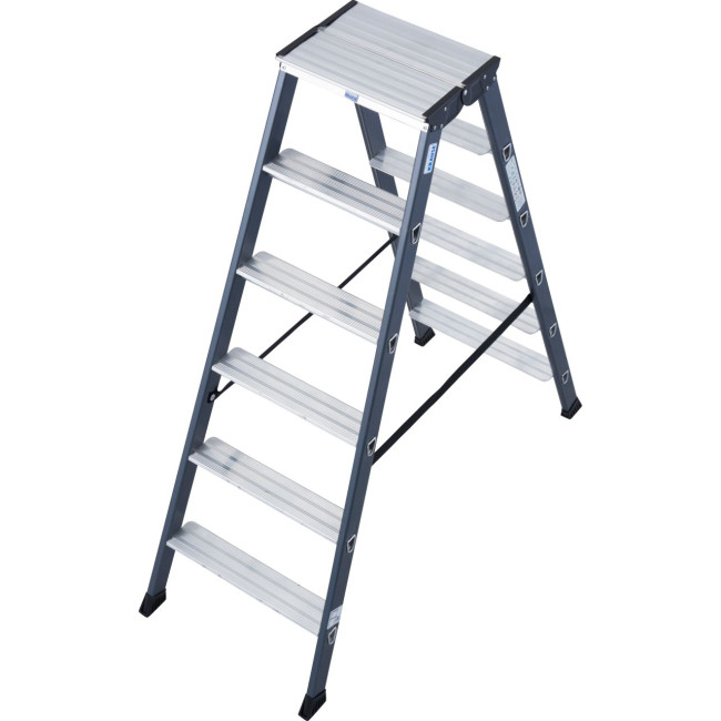 Stufendoppelleiter Sepro® D, eloxiert, 2x 6 Stufen