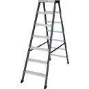 Stufendoppelleiter Sepro® D, eloxiert, 2x 7 Stufen