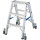 STABILO® fahrbare Stufendoppelleiter, Alu, 2x 3 Stufen