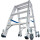 STABILO® fahrbare Stufendoppelleiter, Alu, 2x 3 Stufen