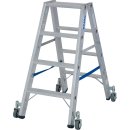 STABILO&reg; fahrbare Stufendoppelleiter, Alu, 2x 4 Stufen