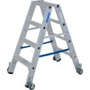 STABILO&reg; fahrbare Stufendoppelleiter, Alu, 2x 4 Stufen