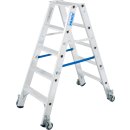 STABILO&reg; fahrbare Stufendoppelleiter, Alu, 2x 5 Stufen