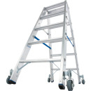STABILO&reg; fahrbare Stufendoppelleiter, Alu, 2x 5 Stufen
