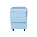 Rollcontainer - 79 cm tief - 3 Schubladen - Stahltop - grau