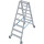 STABILO® fahrbare Stufendoppelleiter, Alu, 2x 7 Stufen