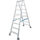 STABILO® fahrbare Stufendoppelleiter, Alu, 2x 8 Stufen