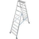STABILO&reg; fahrbare Stufendoppelleiter, Alu, 2x 10 Stufen