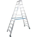 STABILO&reg; fahrbare Stufendoppelleiter, Alu, 2x 10 Stufen