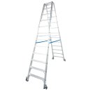 STABILO&reg; fahrbare Stufendoppelleiter, Alu, 2x 12 Stufen