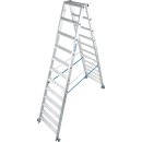 STABILO&reg; fahrbare Stufendoppelleiter, Alu, 2x 12 Stufen