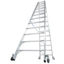 STABILO&reg; fahrbare Stufendoppelleiter, Alu, 2x 12 Stufen