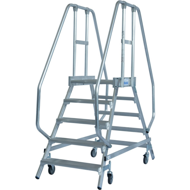 STABILO® fahrbare Podestleiter, beidseitig begehbar, 2x 5 Stufen