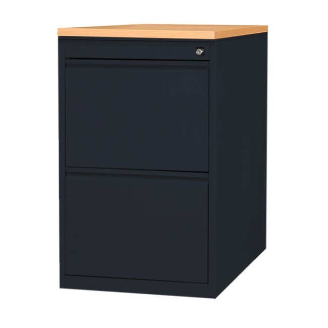 Büro Standcontainer Hängeregistraturschrank für DIN A4 Hängemappen 75x46x79cm Schwarz/Buche-Dekor 509101