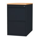 B&uuml;ro Standcontainer H&auml;ngeregistraturschrank f&uuml;r DIN A4 H&auml;ngemappen 75x46x79cm Schwarz/Buche-Dekor 509101