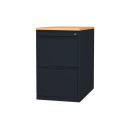 B&uuml;ro Standcontainer H&auml;ngeregistraturschrank f&uuml;r DIN A4 H&auml;ngemappen 75x46x79cm Schwarz/Buche-Dekor 509101