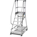 STABILO&reg; fahrbare Podestleiter, einseitig begehbar, mit Fu&szlig;leiste + extra hohem Handlauf, 6 Stufen
