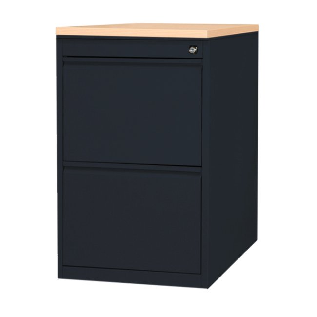 Büro Standcontainer Hängeregistraturschrank für DIN A4 Hängemappen 75x46x79cm Schwarz/Ahorn-Dekor 509102