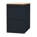 B&uuml;ro Standcontainer H&auml;ngeregistraturschrank f&uuml;r DIN A4 H&auml;ngemappen 75x46x79cm Schwarz/Ahorn-Dekor 509102