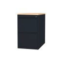 B&uuml;ro Standcontainer H&auml;ngeregistraturschrank f&uuml;r DIN A4 H&auml;ngemappen 75x46x79cm Schwarz/Ahorn-Dekor 509102