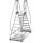 STABILO® fahrbare Podestleiter, beidseitig begehbar, mit Fußleiste + extra hohem Handlauf, 2x 8 Stufen