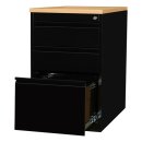 B&uuml;ro Standcontainer H&auml;ngeregistraturschrank f&uuml;r DIN A4 H&auml;ngemappen 75x46x79cm Schwarz/Buche-Dekor 509401