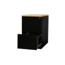 B&uuml;ro Standcontainer H&auml;ngeregistraturschrank f&uuml;r DIN A4 H&auml;ngemappen 75x46x79cm Schwarz/Buche-Dekor 509401