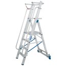 STABILO® fahrbare Stufenstehleiter mit großer Plattform + Sicherheitsbügel