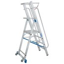 STABILO® fahrbare Stufenstehleiter mit großer Plattform + Sicherheitsbügel