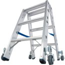 STABILO® fahrbare Stufendoppelleiter, Alu