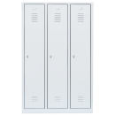 B-WARE - L&uuml;llmann&reg; Garderobenschrank, 3 Abteile, S/W-Trennung, 1800 x 1185 x 500 mm, signalwei&szlig;