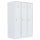 B-WARE - Lüllmann® Garderobenschrank, 3 Abteile, S/W-Trennung, 1800 x 1185 x 500 mm, signalweiß