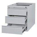 Stahl-Unterbaucontainer mit 3 Schubladen 53,5x46x79cm f&uuml;r Stahl-Schreibtisch-Gestell, 310120/310160/310121/310122/310161/310162