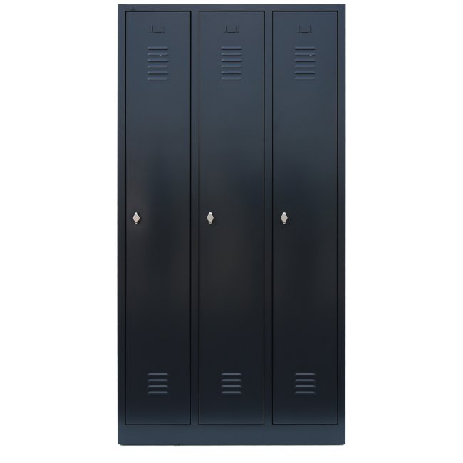 Lüllmann® Metallspind mit 3 Abteilen - schwarzgrau