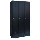 SONDER - L&uuml;llmann&reg; Garderobenschrank, 3 Abteile, Schuhboden, 1800 x 885 x 500 mm, schwarzgrau