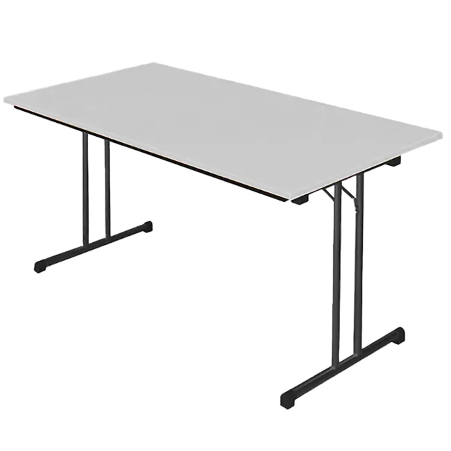 Klapptisch, schwarz/grau, T-Fuß-Gestell, 120x60 cm