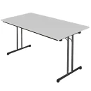 Klapptisch, schwarz/grau, T-Fuß-Gestell, 120x60 cm